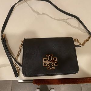 Tory Burch Black Pebbled Leather Crossbody